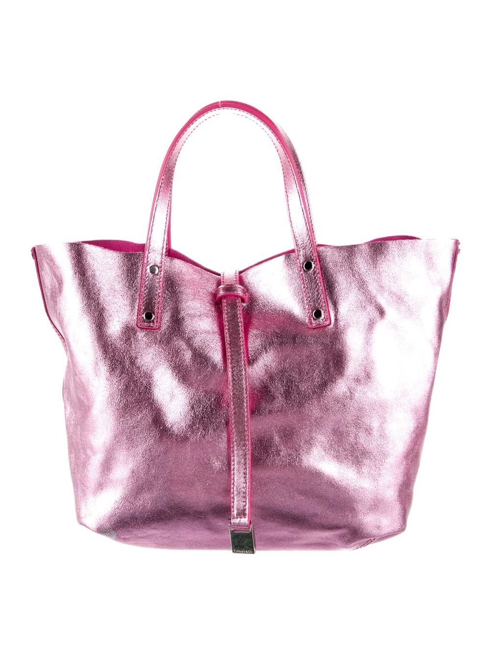 Tiffany & Co Pink Metallic Tote Bag and attached purse
